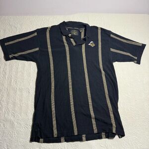 Vintage Purdue Boilermakers Embroidered Vertical Stripe Polo Shirt Size XL
